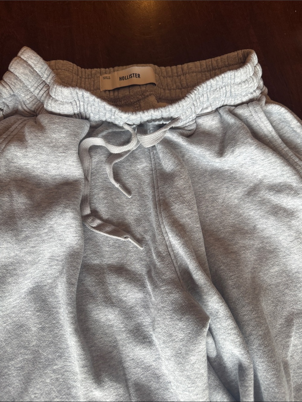 Hollister Mens Light Gray Drawstring Joggers